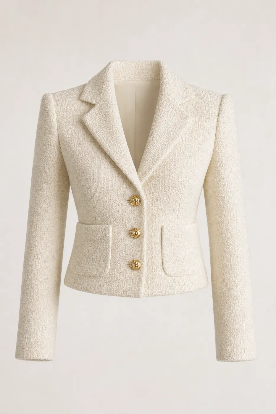 Structured Bouclé Wool Blazer