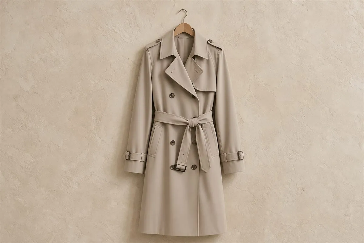 Trench Mi-Long en Gabardine Fluide No.02